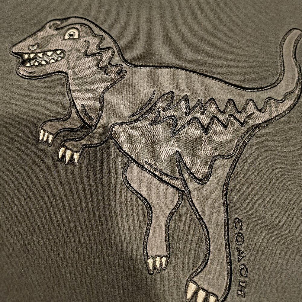 Coach Rexy Dinosaur Graphic T-Shirt – Dark Gray – XXL